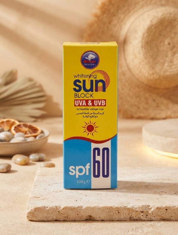 كريم واقي من الشمس مع تفتيح للبشرة SPF60 بحجم 100 غم