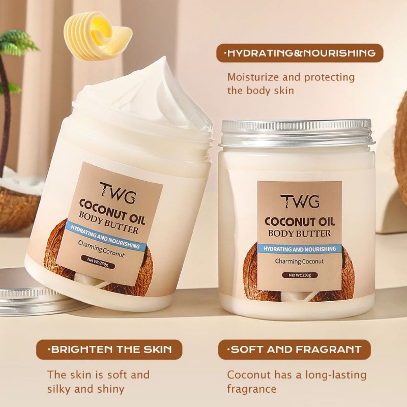 TWG زبدة الجسم المرطبة بزيت جوز الهند