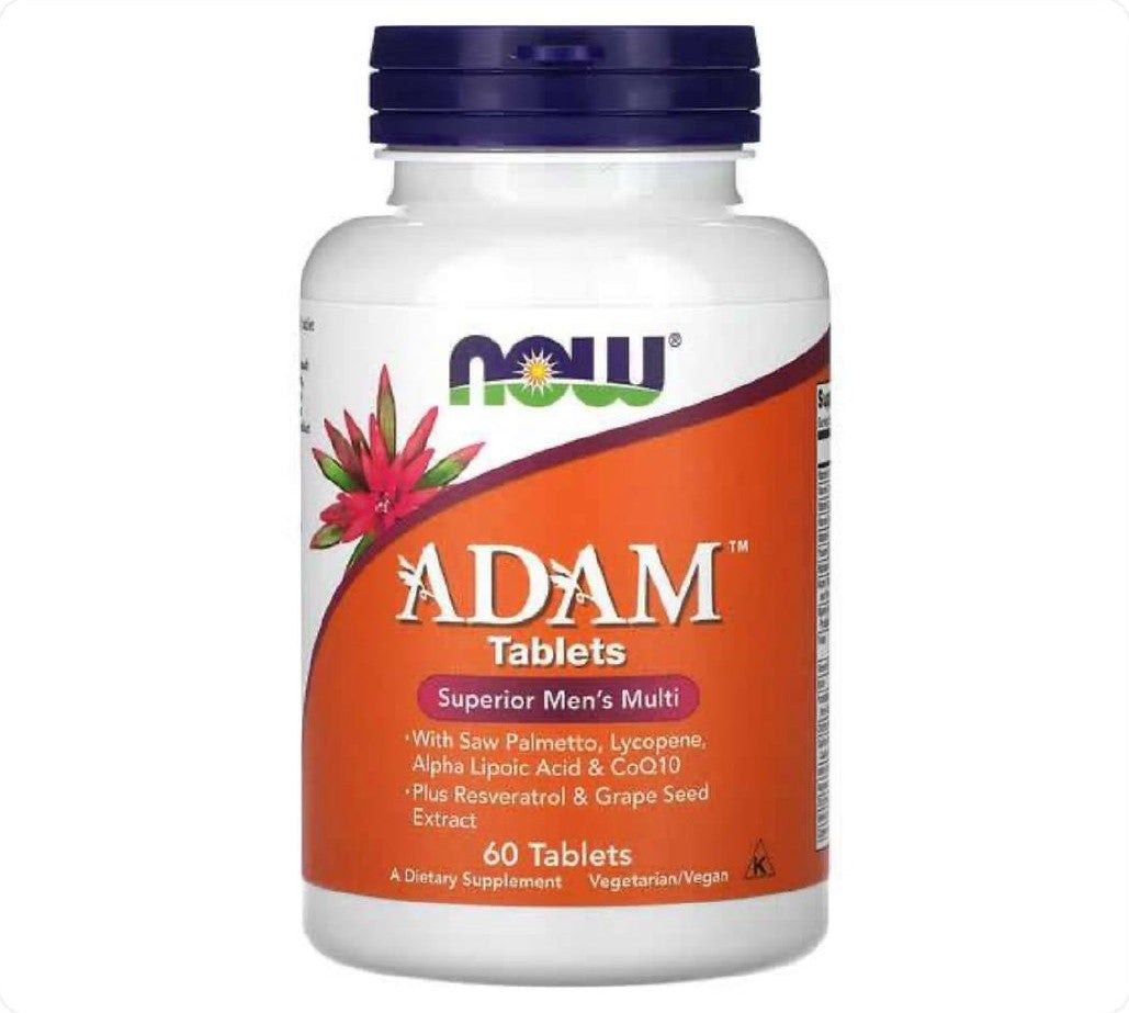 عبوة أقراص آدم متعدد الفيتامينات للرجال من NOW Foods سعة 60 قرص