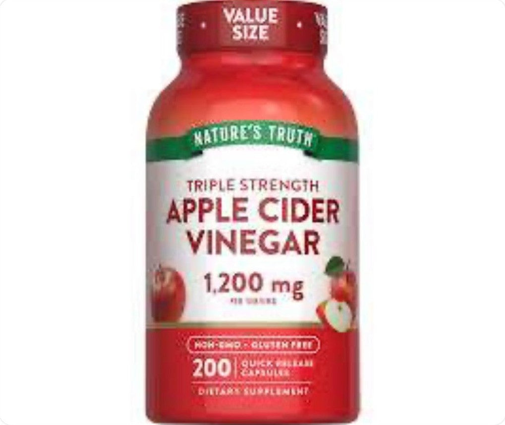 عبوة Nature's Truth خل التفاح ثلاثي القوة 1200 ملغ 200 كبسولة