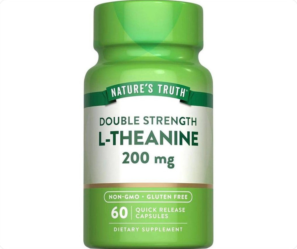 عبوة مكمل غذائي إل-ثيانين مضاعف القوة من Nature's Truth 200 ملغ 60 كبسولة