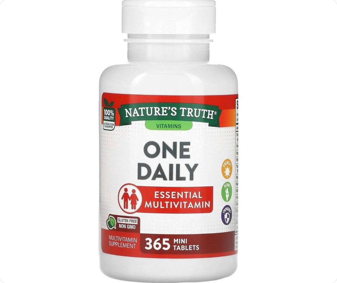 عبوة فيتامينات متعددة أساسية ون ديلي من Nature's Truth تحتوي على 365 قرص مصغر