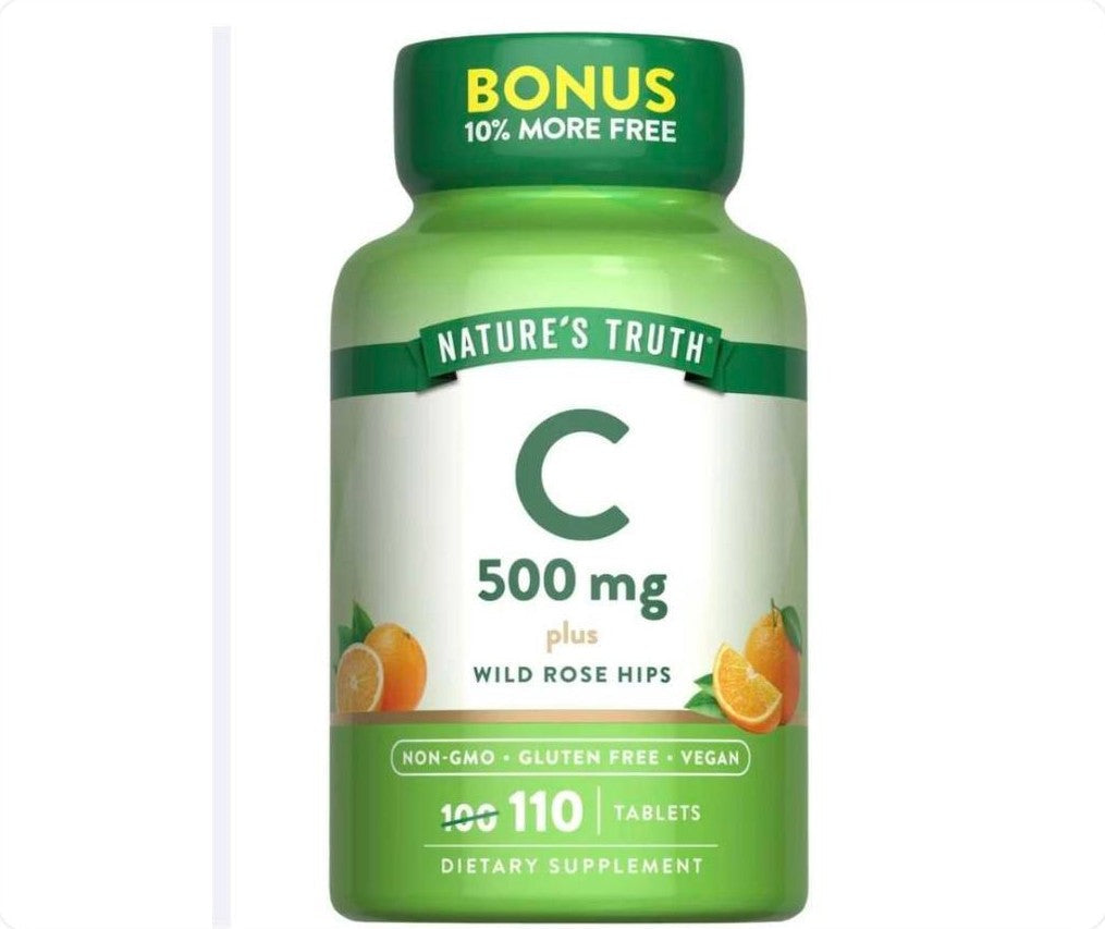 عبوة فيتامين سي 500 ملغ من Nature's Truth تحتوي على 110 أقراص