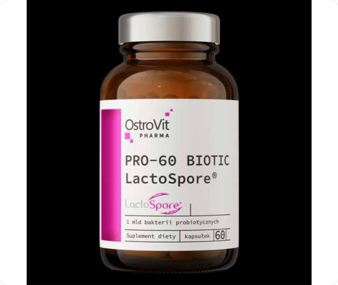 عبوة OstroVit PRO-60 BIOTIC LactoSpore تحتوي على 60 كبسولة