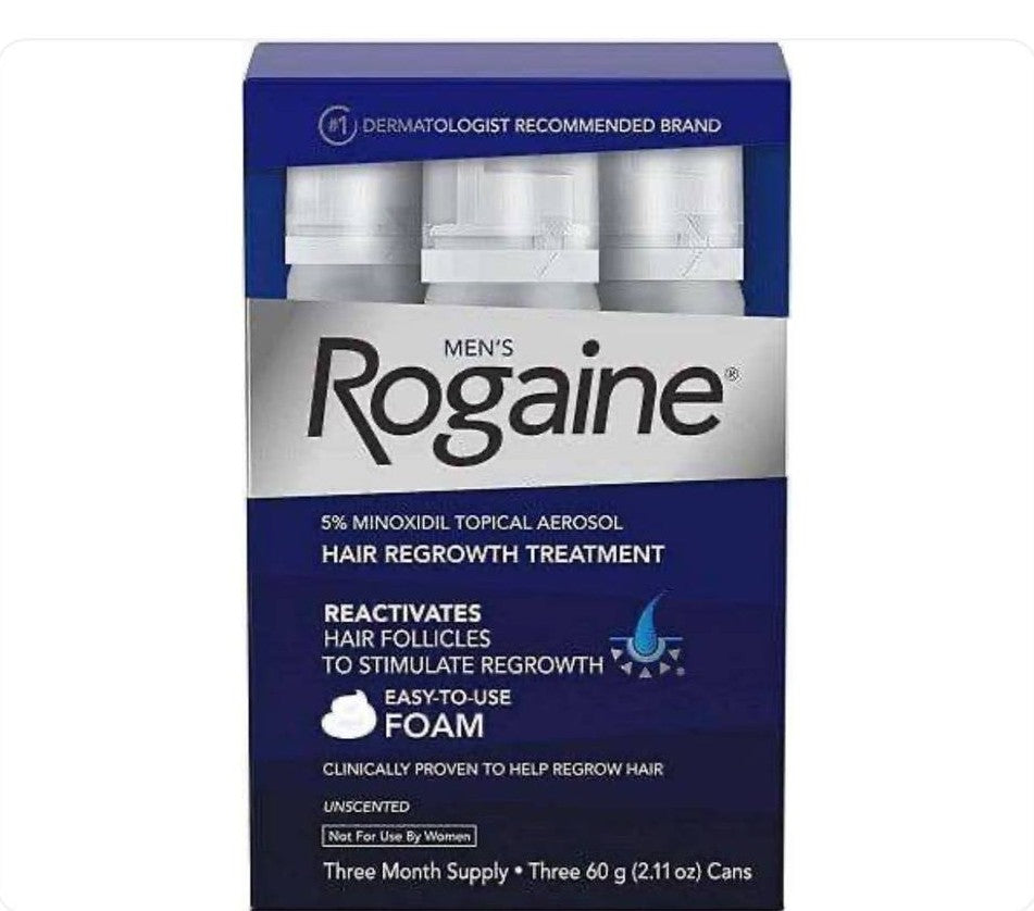 Rogaine علاج إعادة نمو الشعر رغوة مينوكسيديل 5% للرجال عبوة من 3 علب