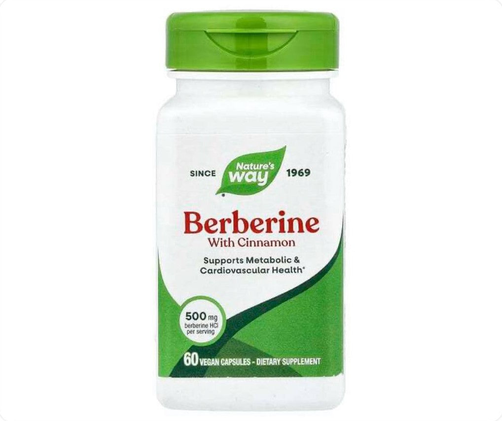 عبوة Nature's Way بربرين مع القرفة 500 ملغ 60 كبسولة نباتية