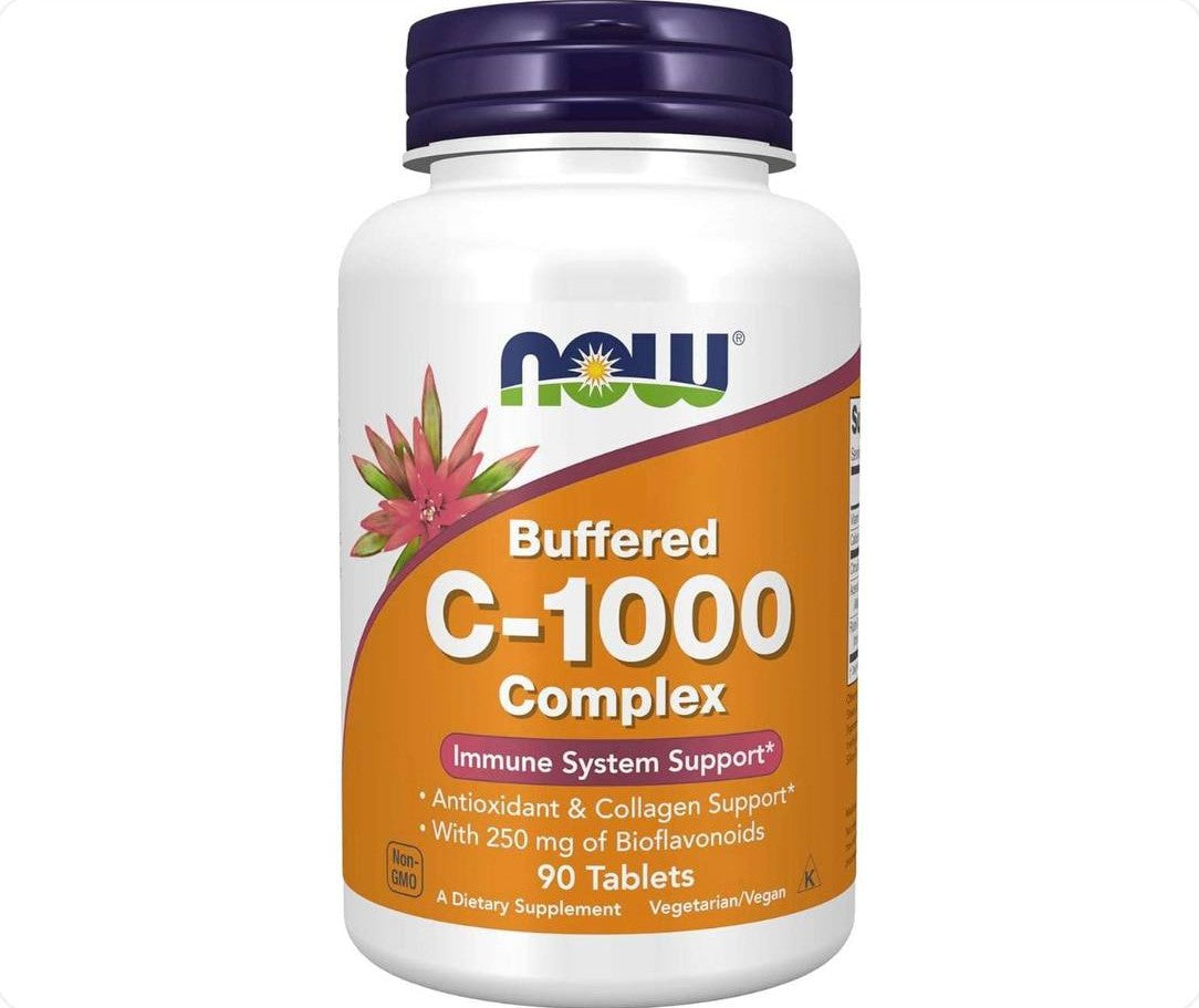 عبوة أقراص بافرد سي-1000 كومبلكس من NOW Foods تحتوي على 90 قرصاً