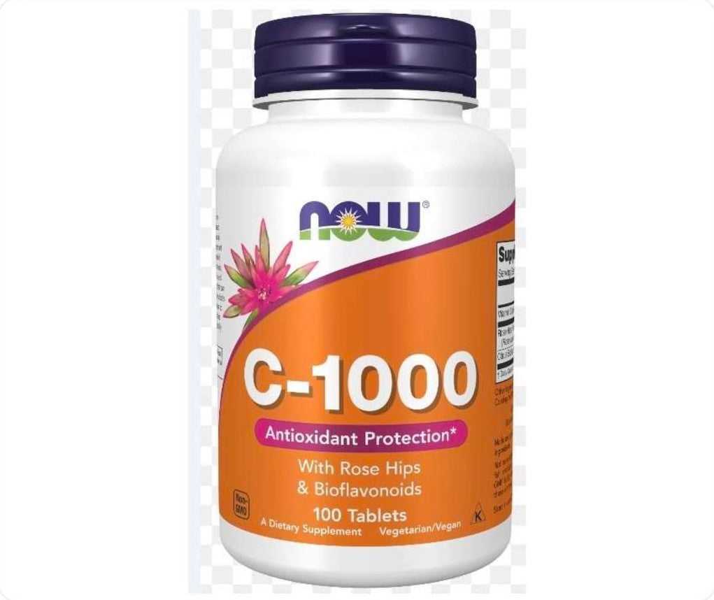 عبوة فيتامين سي C-1000 من NOW Foods تحتوي على 100 قرص