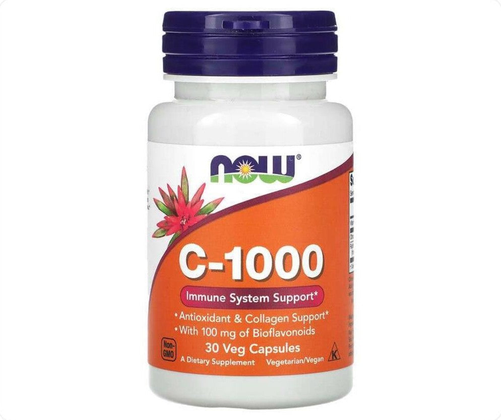 علبة NOW Foods سي-1000 تحتوي على 30 كبسولة نباتية