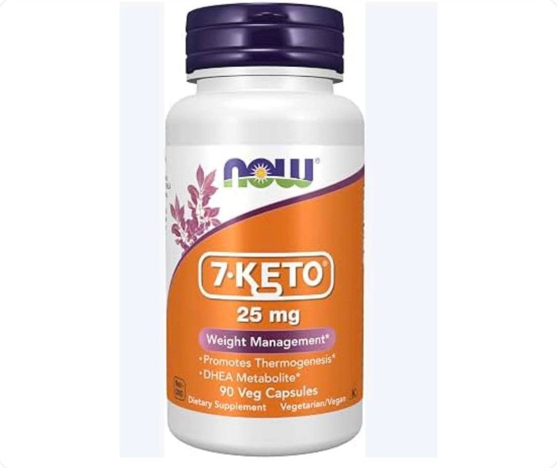 عبوة مكمل غذائي 7-KETO من NOW Foods بتركيز 25 ملغ وتحتوي على 90 كبسولة نباتية