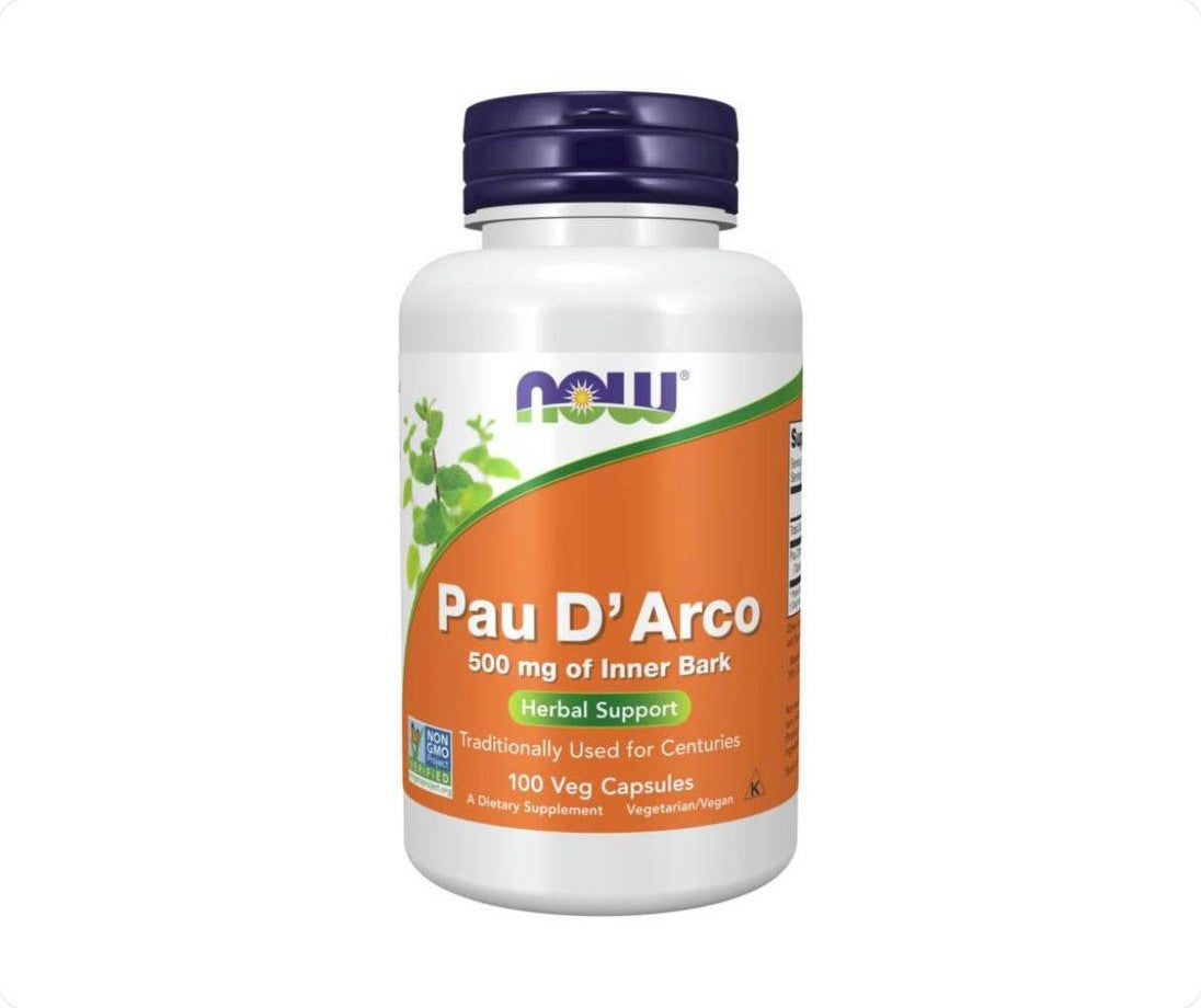 عبوة باو داركو Pau D'Arco من NOW Foods بحجم 100 كبسولة نباتية