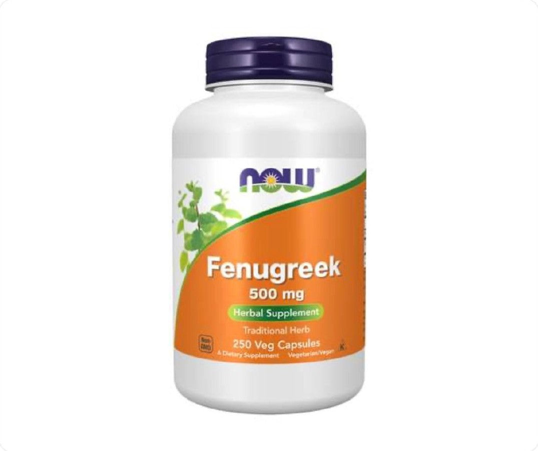 عبوة حلبة Fenugreek من NOW Foods بقوة 500 ملغ و250 كبسولة نباتية