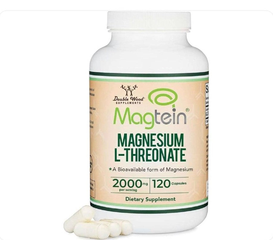 عبوة Double Wood Magtein مغنيسيوم إل-ثريونات 2000 ملغ 120 كبسولة