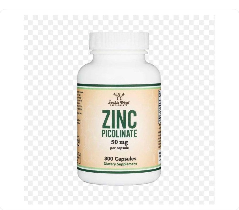 عبوة زنك بيكولينات من Double Wood Supplements سعة 300 كبسولة