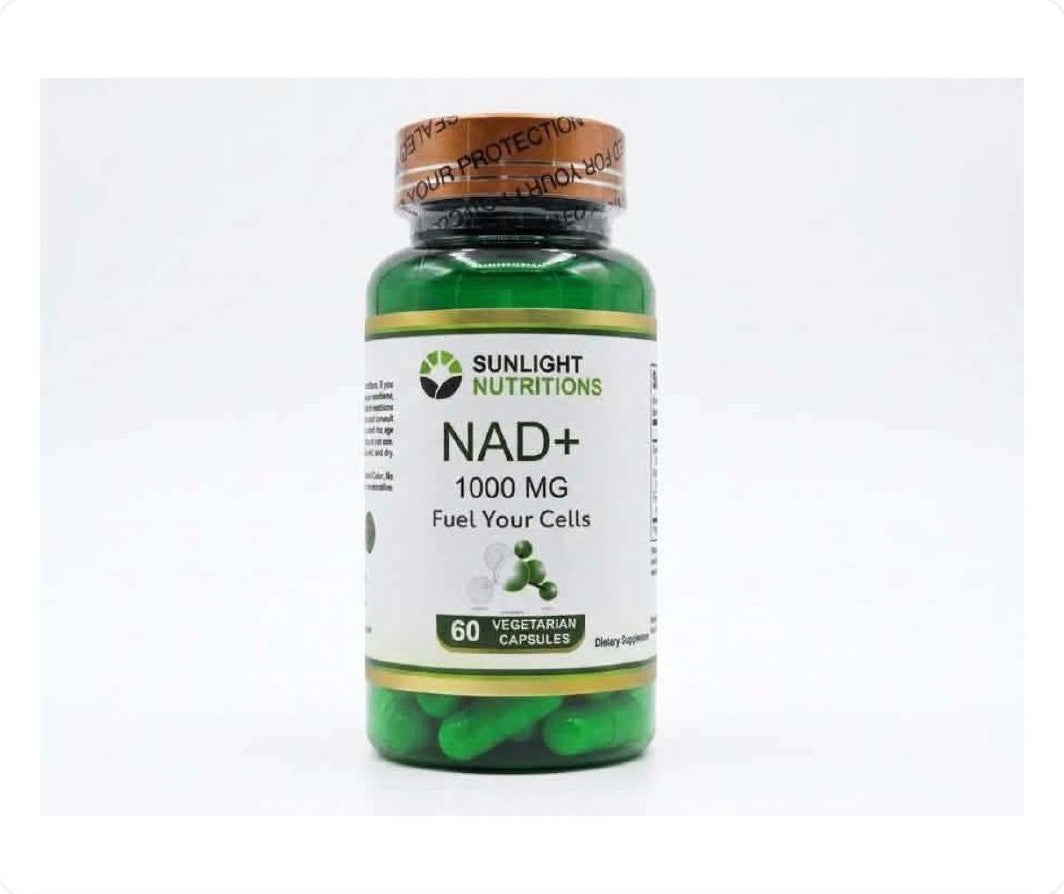 عبوة مكمل غذائي ناد+ من Sunlight Nutritions بقوة 1000 ملغ وعدد 60 كبسولة نباتية