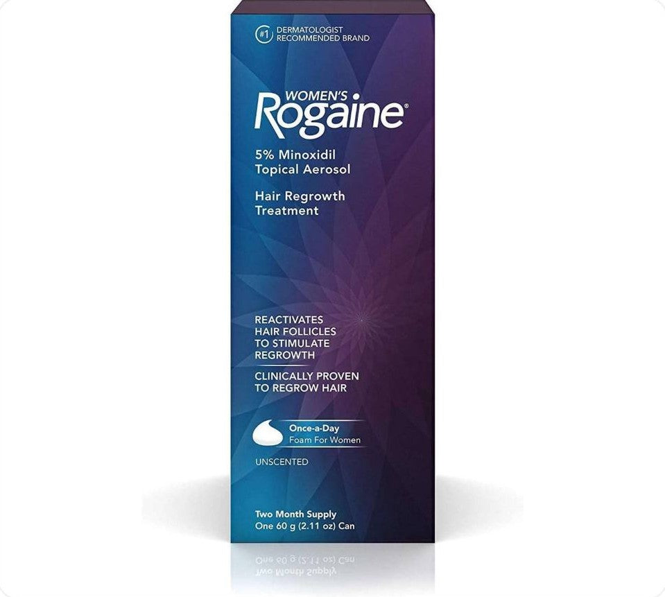 عبوة رغوة مينوكسيديل 5% للنساء من ماركة Rogaine بحجم 60 غرام