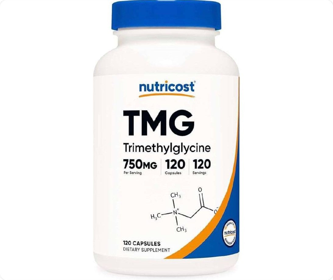 عبوة كبسولات تي إم جي ثلاثي ميثيل الجلايسين من Nutricost سعة 120 كبسولة