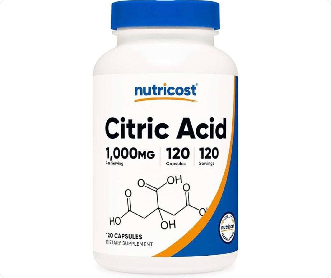 عبوة حمض الستريك Citric Acid من Nutricost بعدد 120 كبسولة