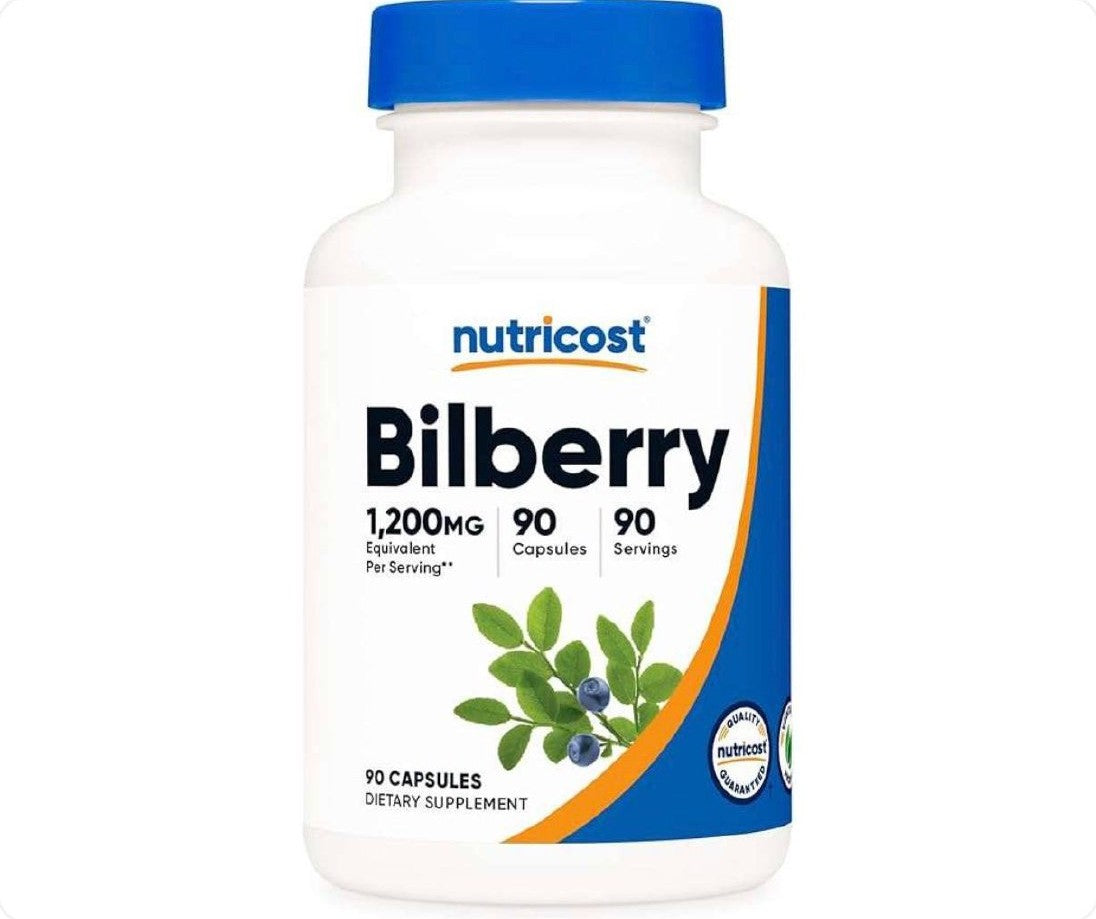 عبوة بيلبيري من Nutricost تحتوي على 90 كبسولة بقوة 1200 ملغ للحصة