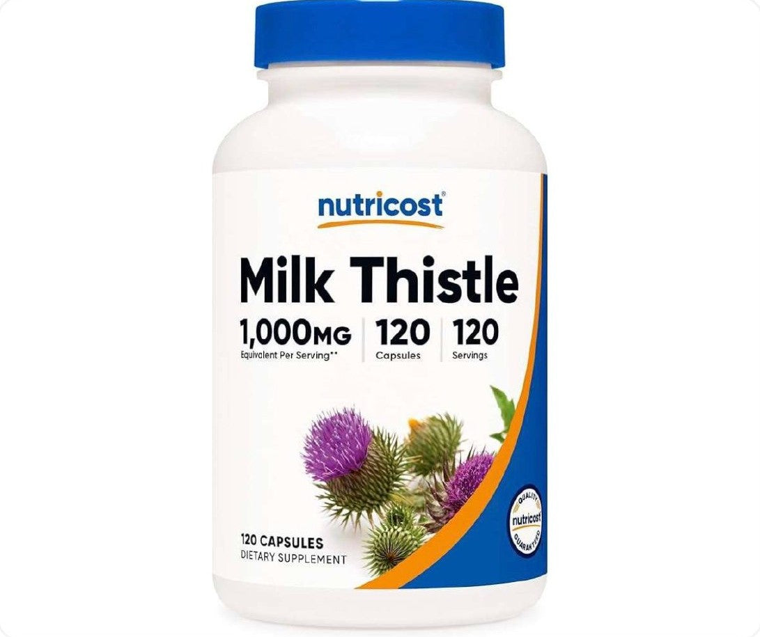 عبوة كبسولات حليب الشوك Milk Thistle من Nutricost سعة 120 كبسولة