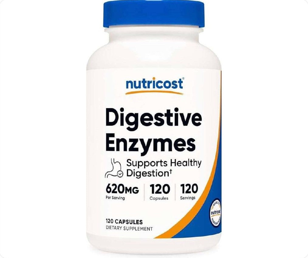عبوة كبسولات إنزيمات هضمية Digestive Enzymes من ماركة Nutricost سعة 120 كبسولة