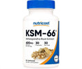 عبوة مستخلص جذور الأشواغاندا KSM-66 من ماركة Nutricost تحتوي على 30 كبسولة