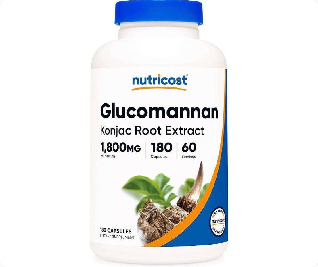 عبوة غلوكومانان مستخلص جذر الكونجاك من Nutricost سعة 180 كبسولة