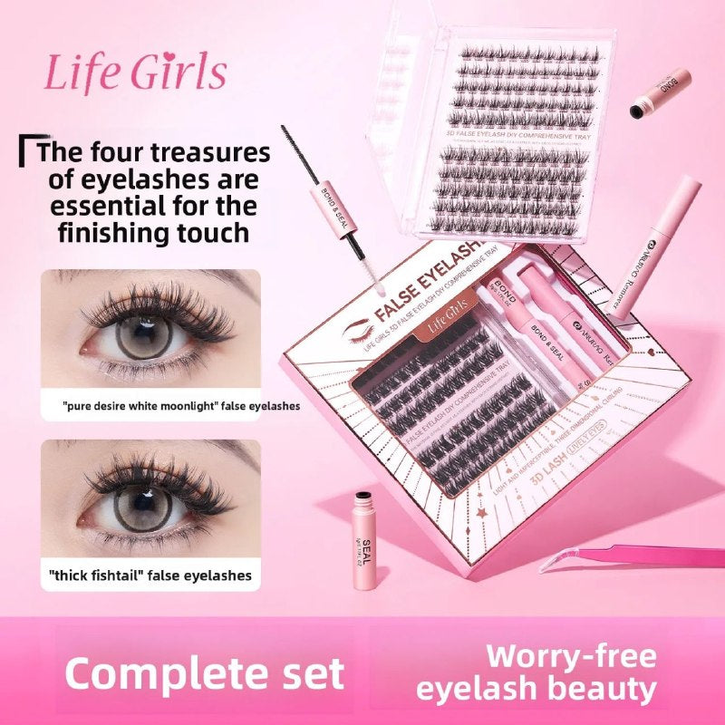 Life Girls مجموعة تركيب الرموش الفردية ثلاثية الأبعاد 3D المتكاملة