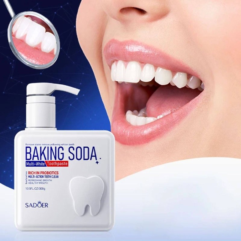 معجون أسنان SADOER Baking Soda Multi-White بالبروبيوتيك 300 غرام
