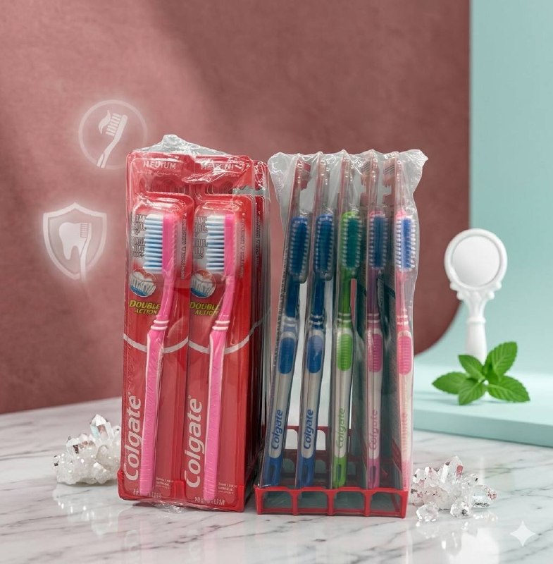 فرشاة أسنان كولجيت دبل أكشن Colgate Double Action (120 قطعة)