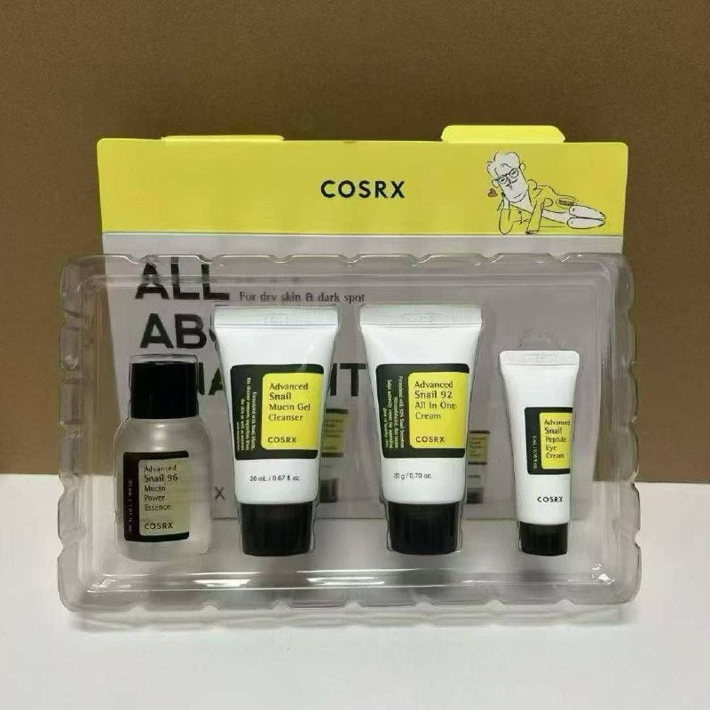 مجموعة العناية بالبشرة COSRX All About Snail Kit المكونة من 4 قطع