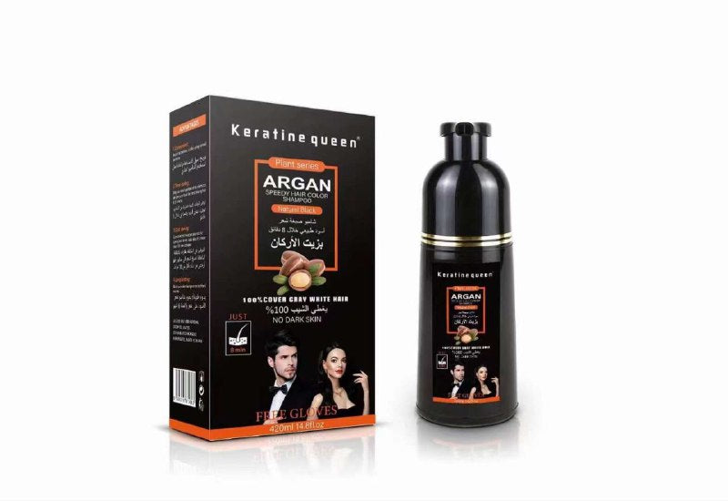 صبغة شعر سوداء بزيت الأركان من Keratin Queen
