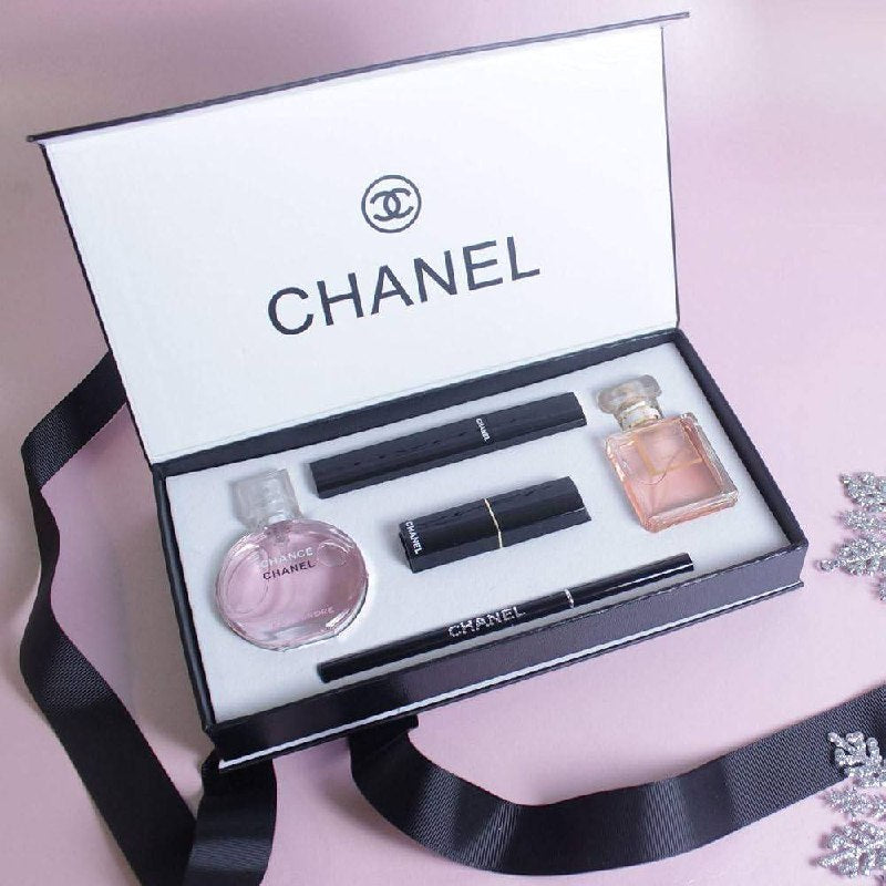 Chanel بوكس هدايا مكياج وعطر 5 قطع