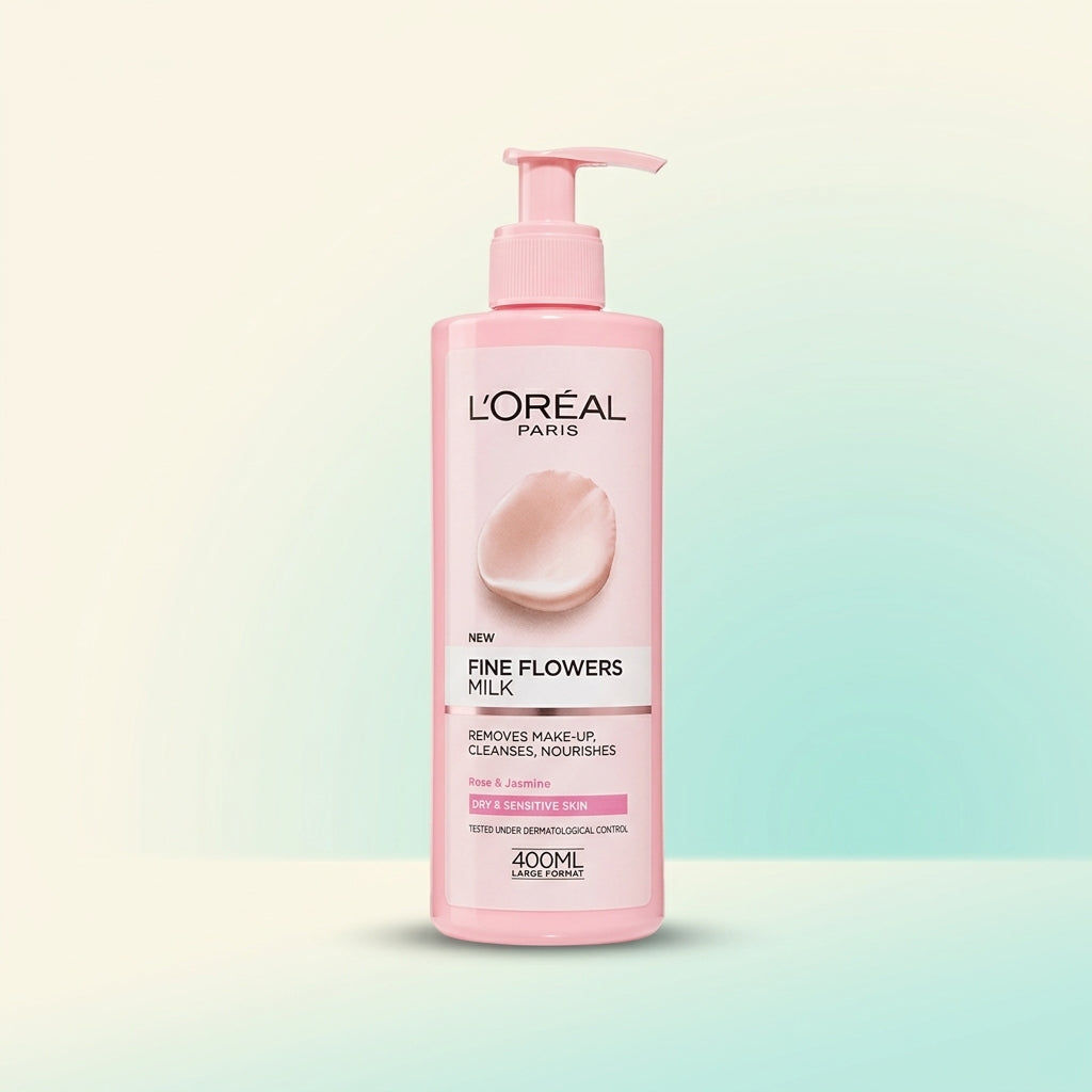 L'OREAL حليب كريمي فاين فلاورز لتنظيف البشرة وإزالة المكياج