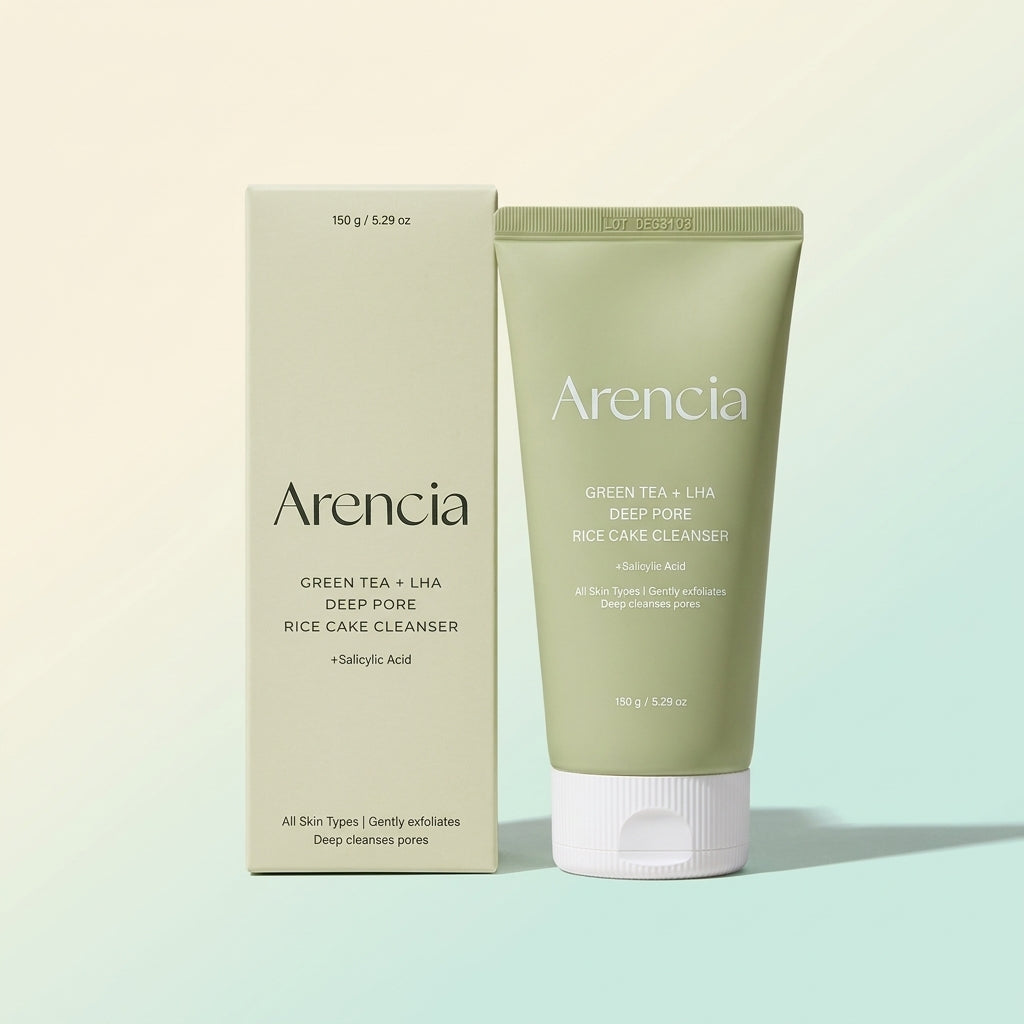 Arencia منظف كعكة الأرز بالشاي الأخضر وLHA لتنظيف المسام العميق